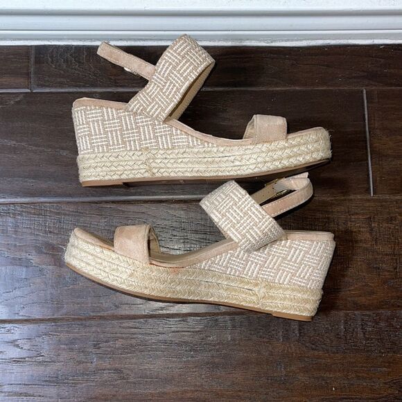 TOP MODA TAN WEDGE SANDAL SIZE 10 - Picture 4 of 6